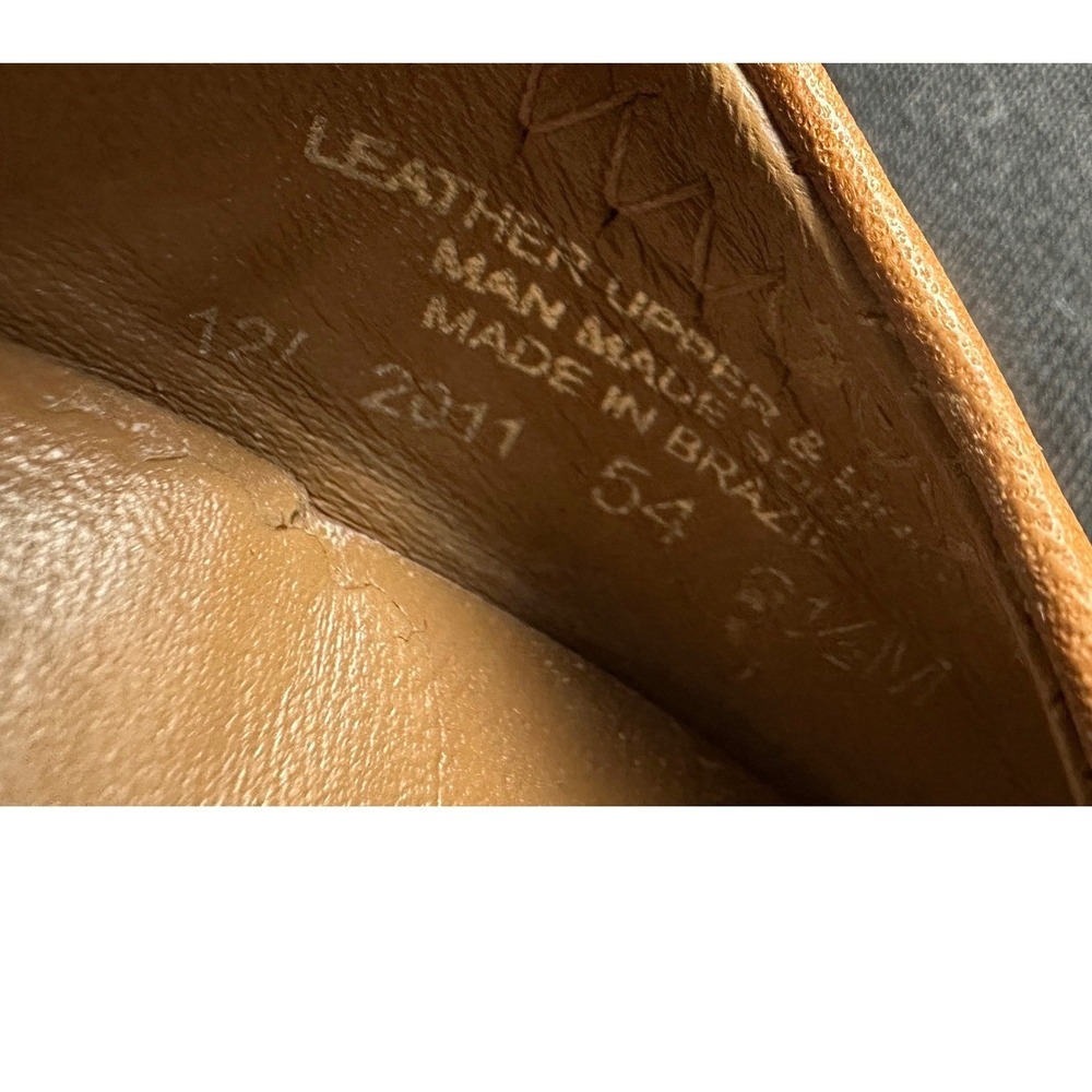 Tory Burch Sally Gold Peep Toe Wedge Heels Shoes Royal Tan‎ Leather 6.5 Designer - Picture 11 of 12
